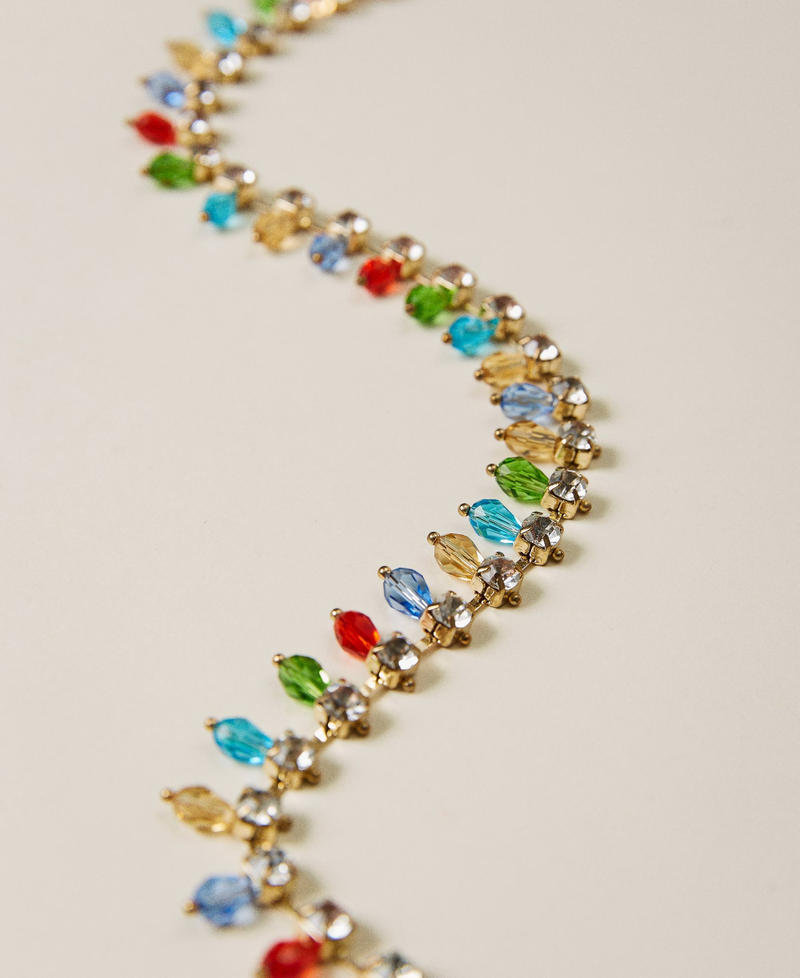Halskette mit verschiedenfarbigen Anhängern Multicolor Gold Frau 221TO5065-02