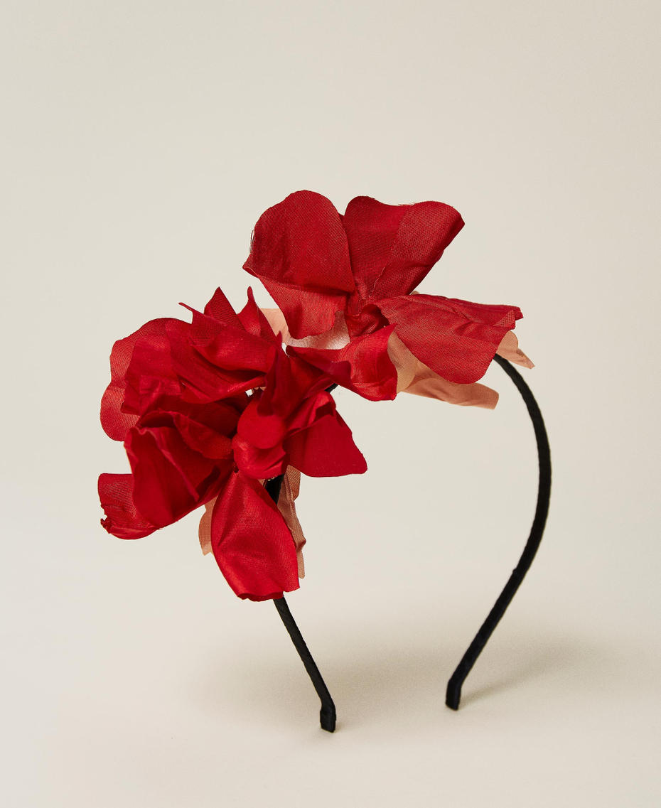 Diadema con flor de seda Rojo Amapola Mujer 221TO506A-01