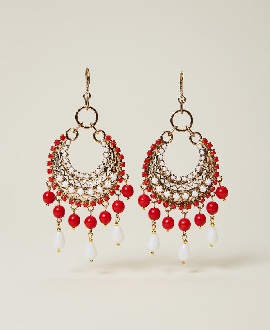 Orecchini con perle di vetro Rosso Papavero Donna 221TO506D-01