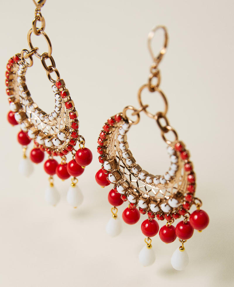 Orecchini con perle di vetro Rosso Papavero Donna 221TO506D-03