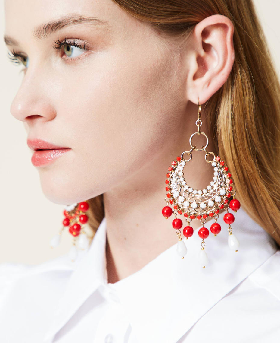 Boucles d’oreilles avec perles en verre Rouge Coquelicot Femme 221TO506D-0S