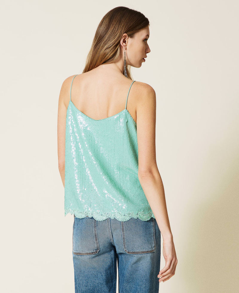 Full sequin top with embroidery