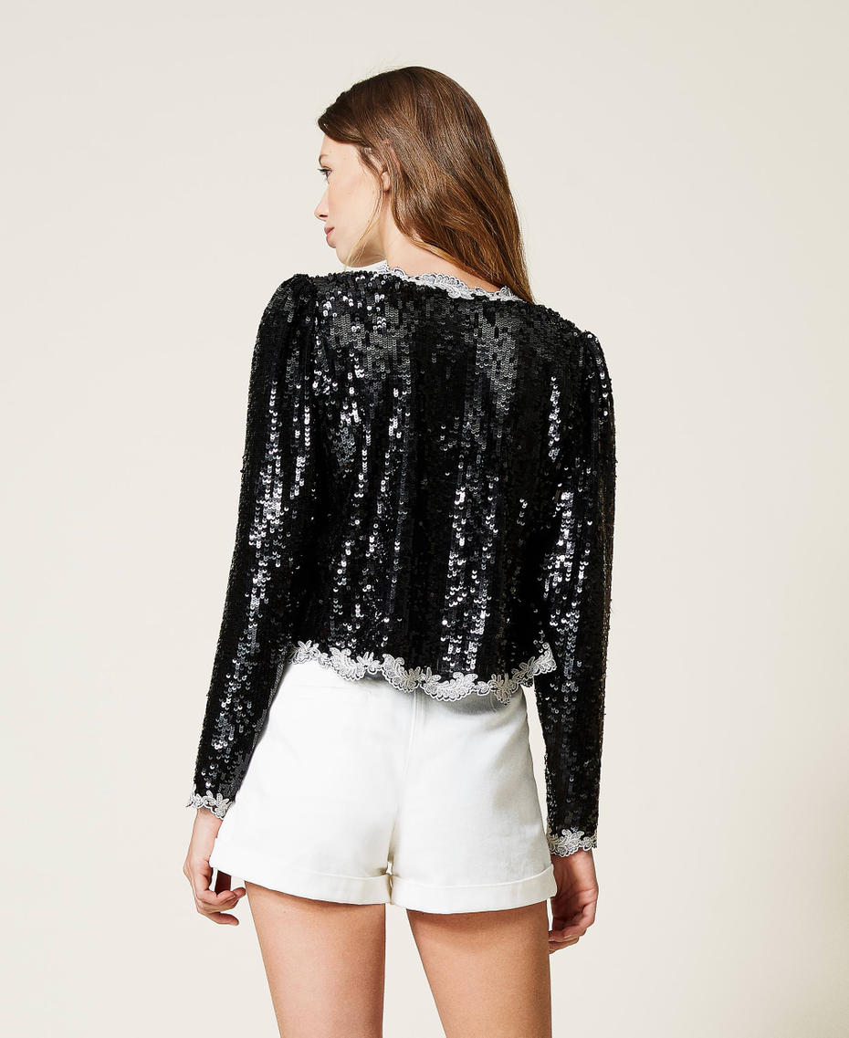 Full sequin jacket with embroidery
