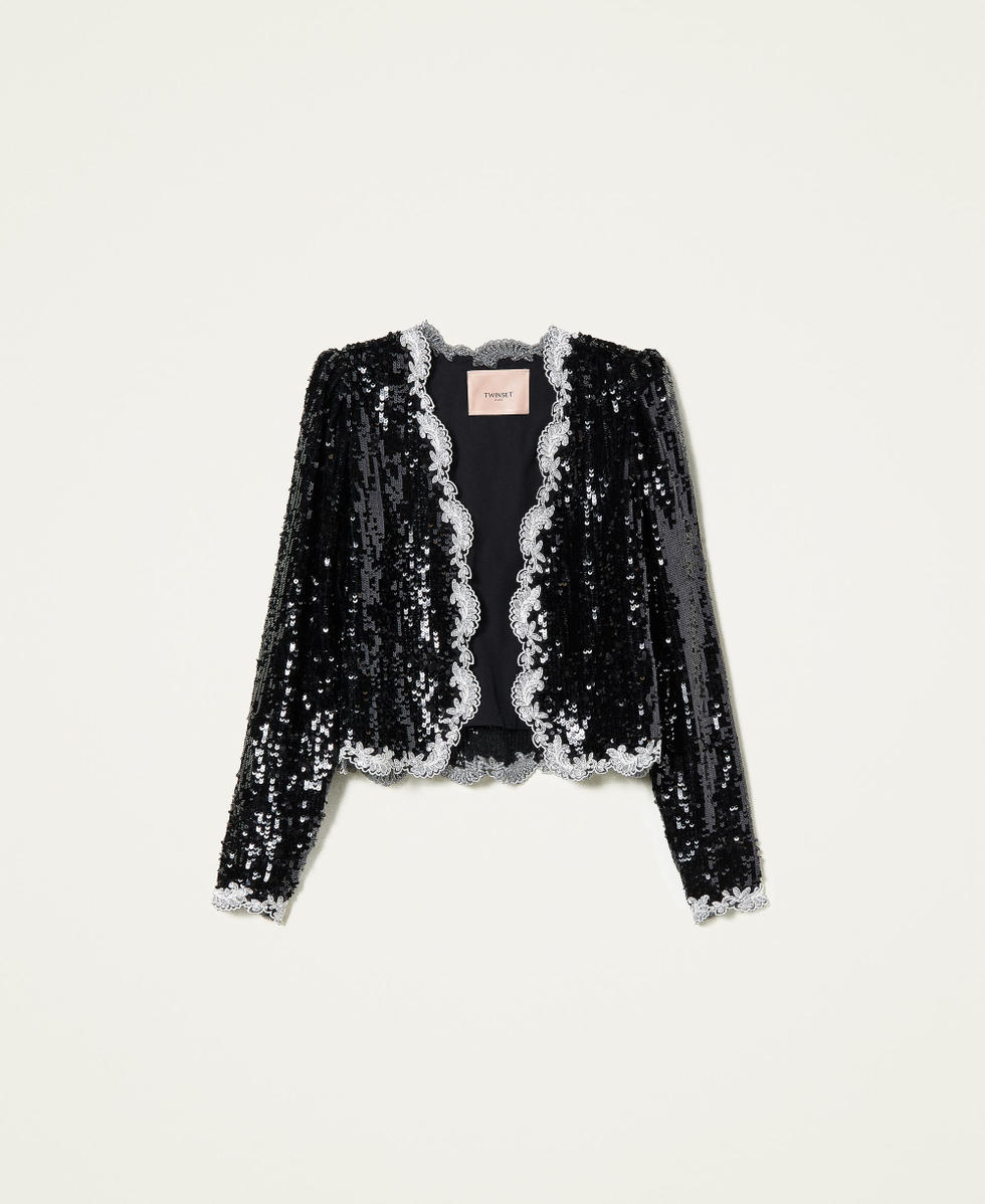 Full sequin jacket with embroidery