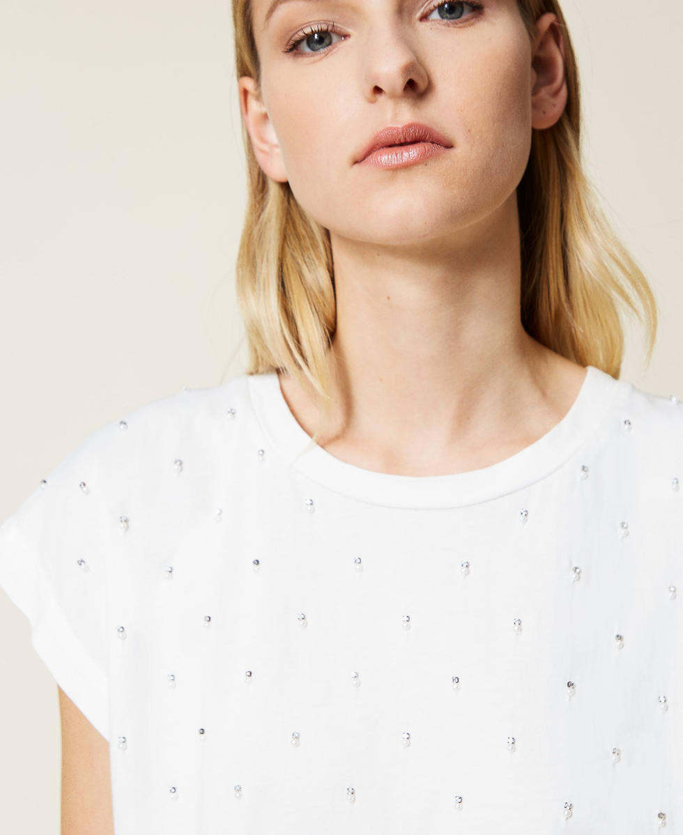 T shirt con perle 2025