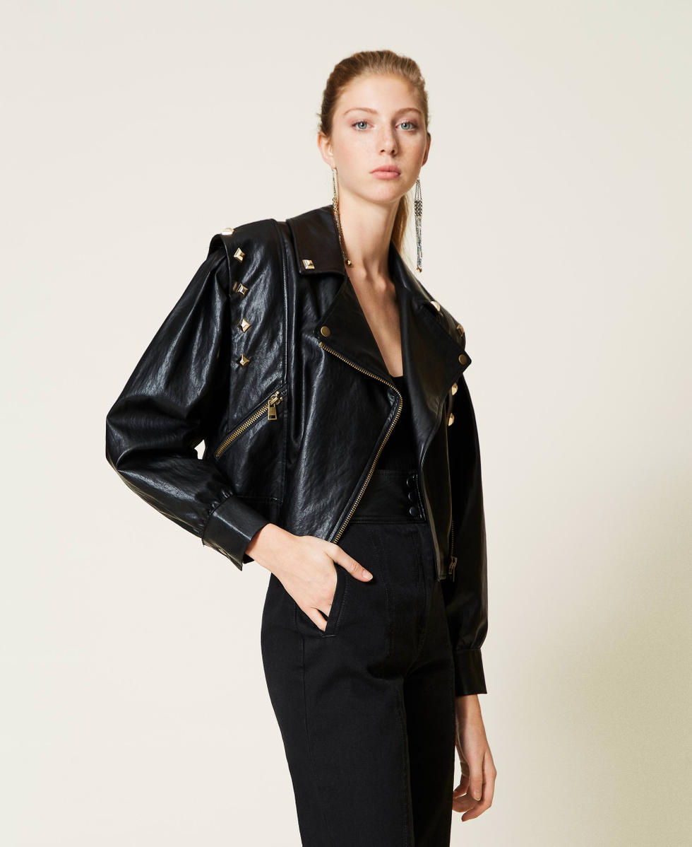 Biker jacket with studs