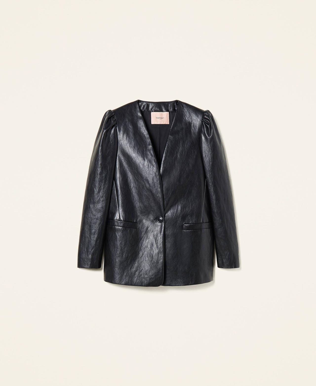 Coated fabric blazer Black Woman 221TP208A-0S