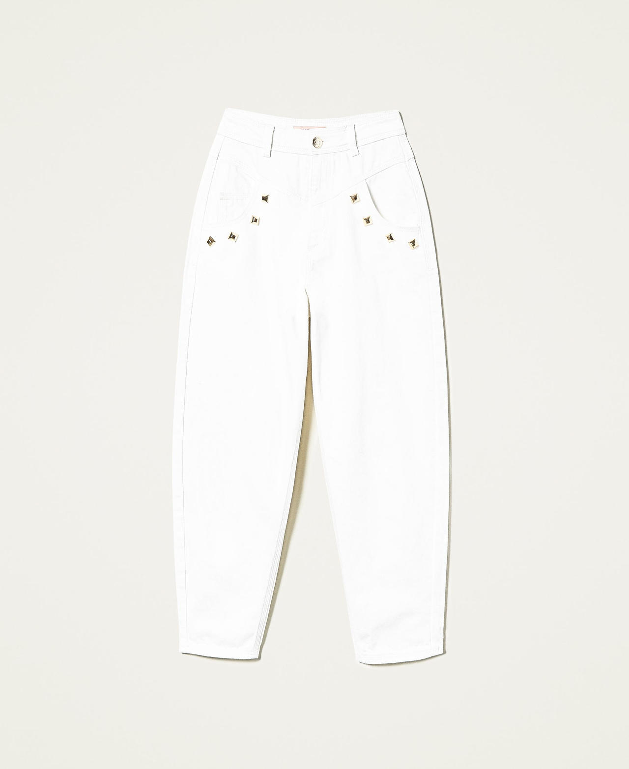 Пятикарманные брюки из плотного хлопка Белый Деним женщина 221TP2091-0S