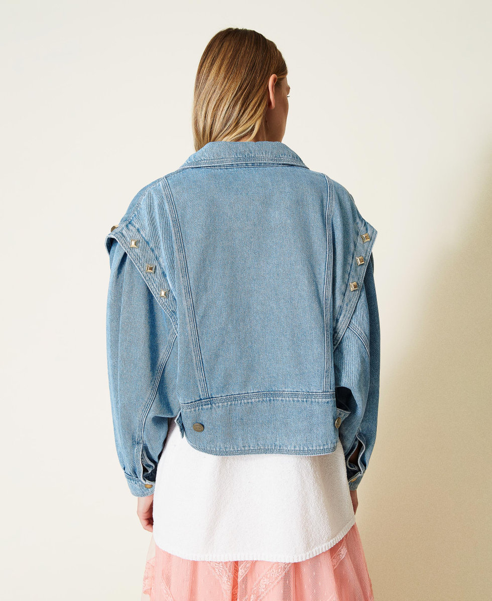 Denim jacket with studs sales