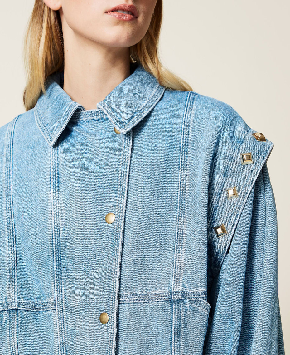 Denim jacket with studs