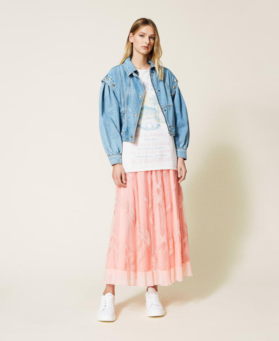 Denim jacket with studs