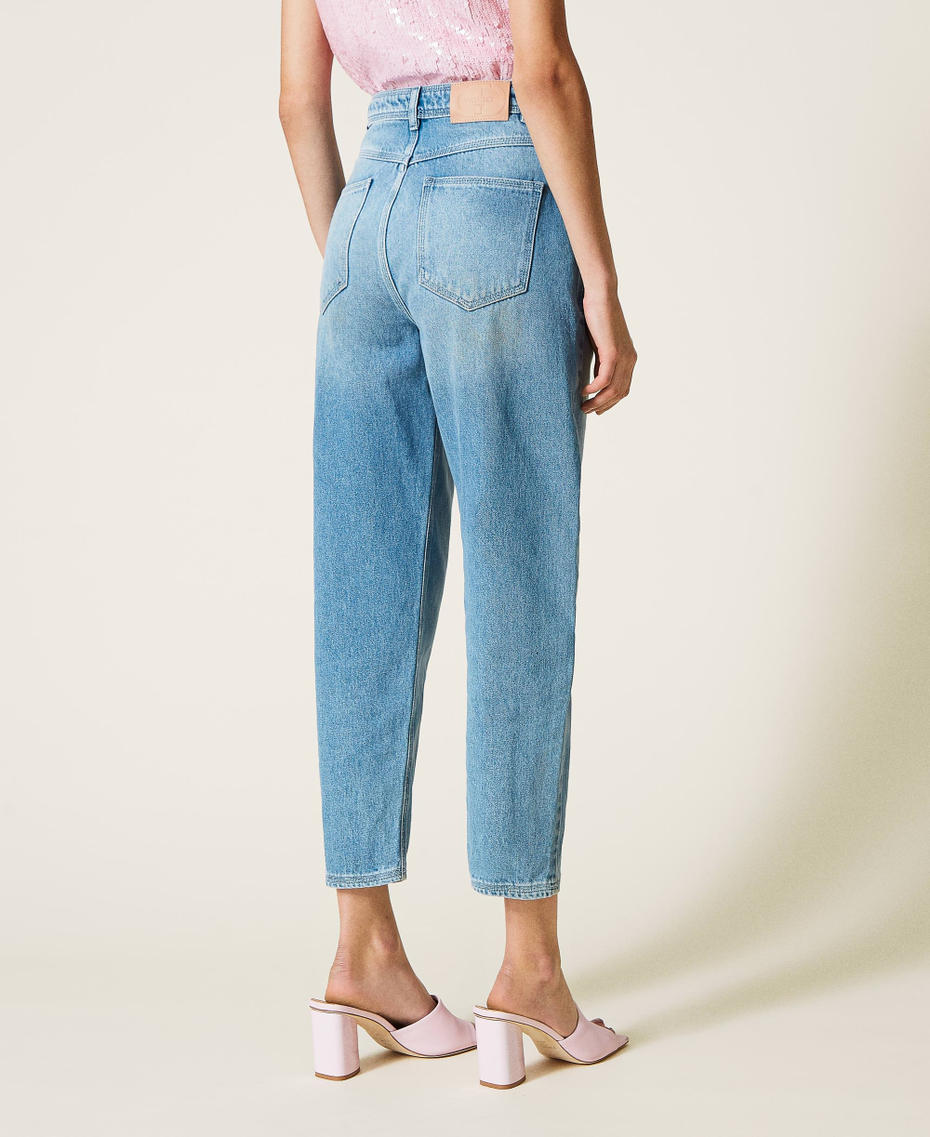 Jeans a vita alta con borchie Denim Donna 221TP2101-04