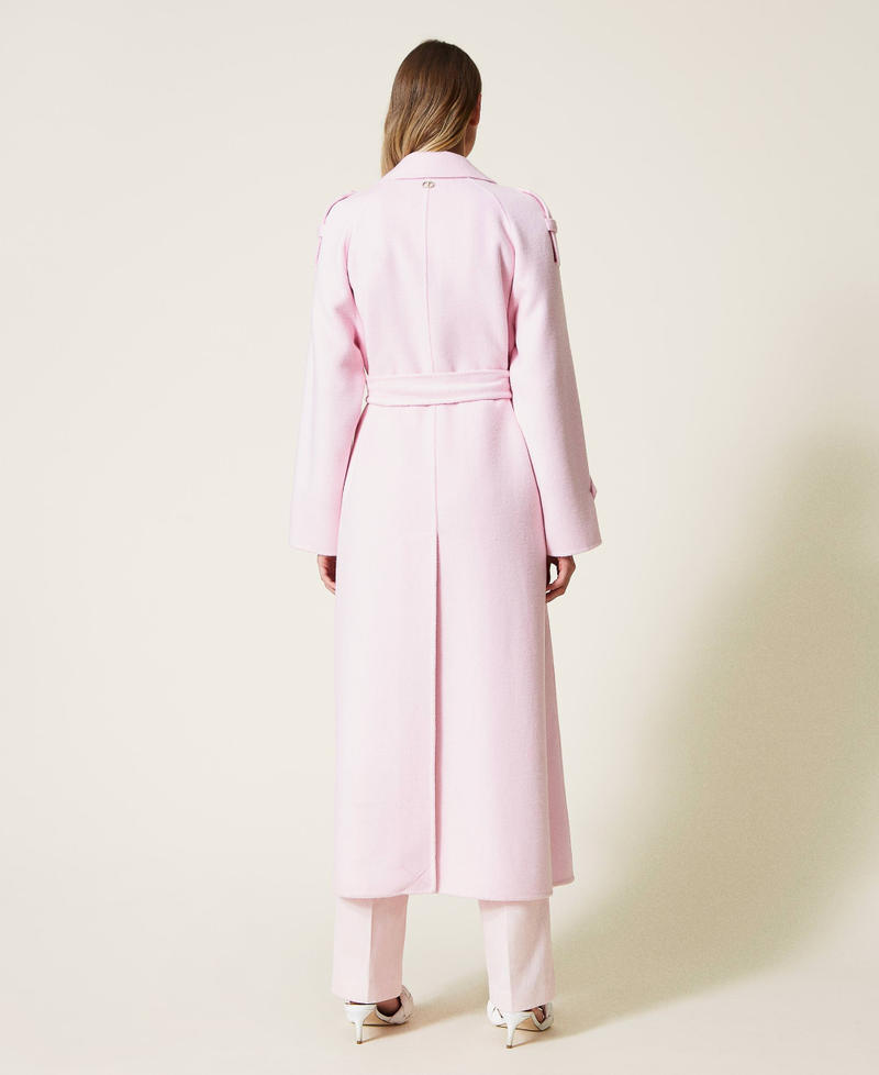Abrigo oversize en mezcla de lana doble Rosa «Bouquet» Mujer 221TP2130-04