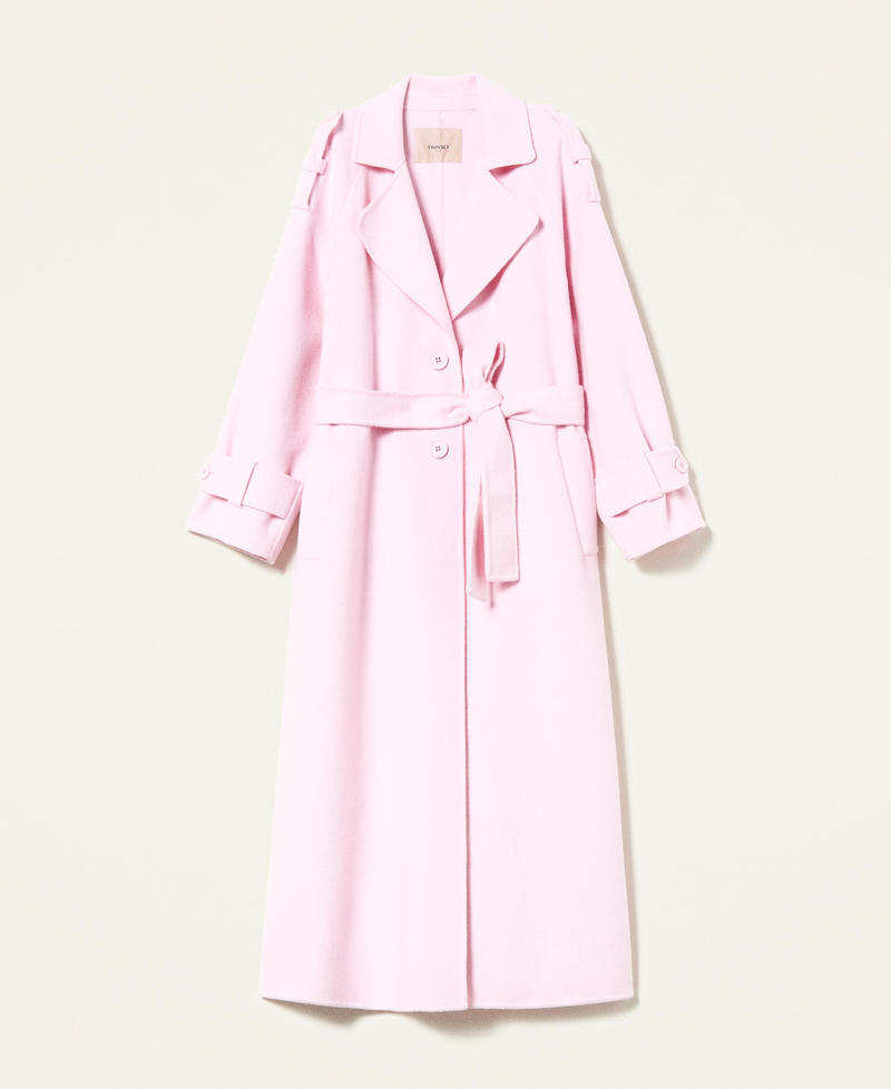 Oversize coat made from double wool blend fabric