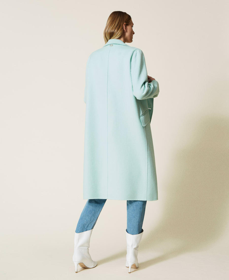 Oversize-Mantel aus Doppelgewebe aus Wollmischung