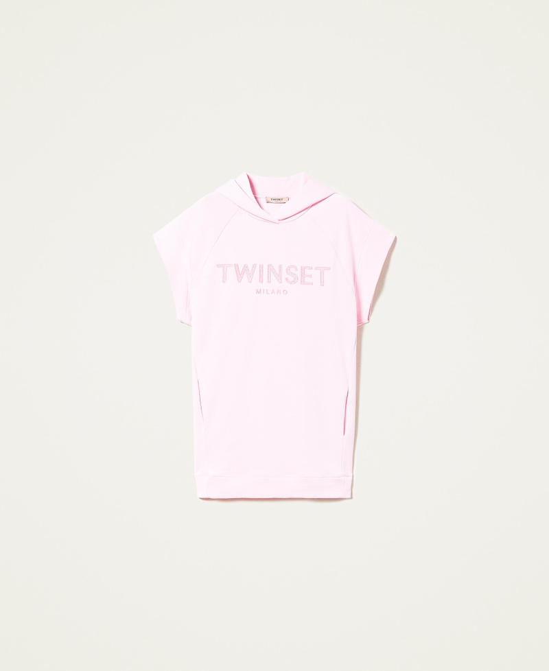 Длинная толстовка с вышитым логотипом Розовый "Букет" женщина 221TP2163-0S