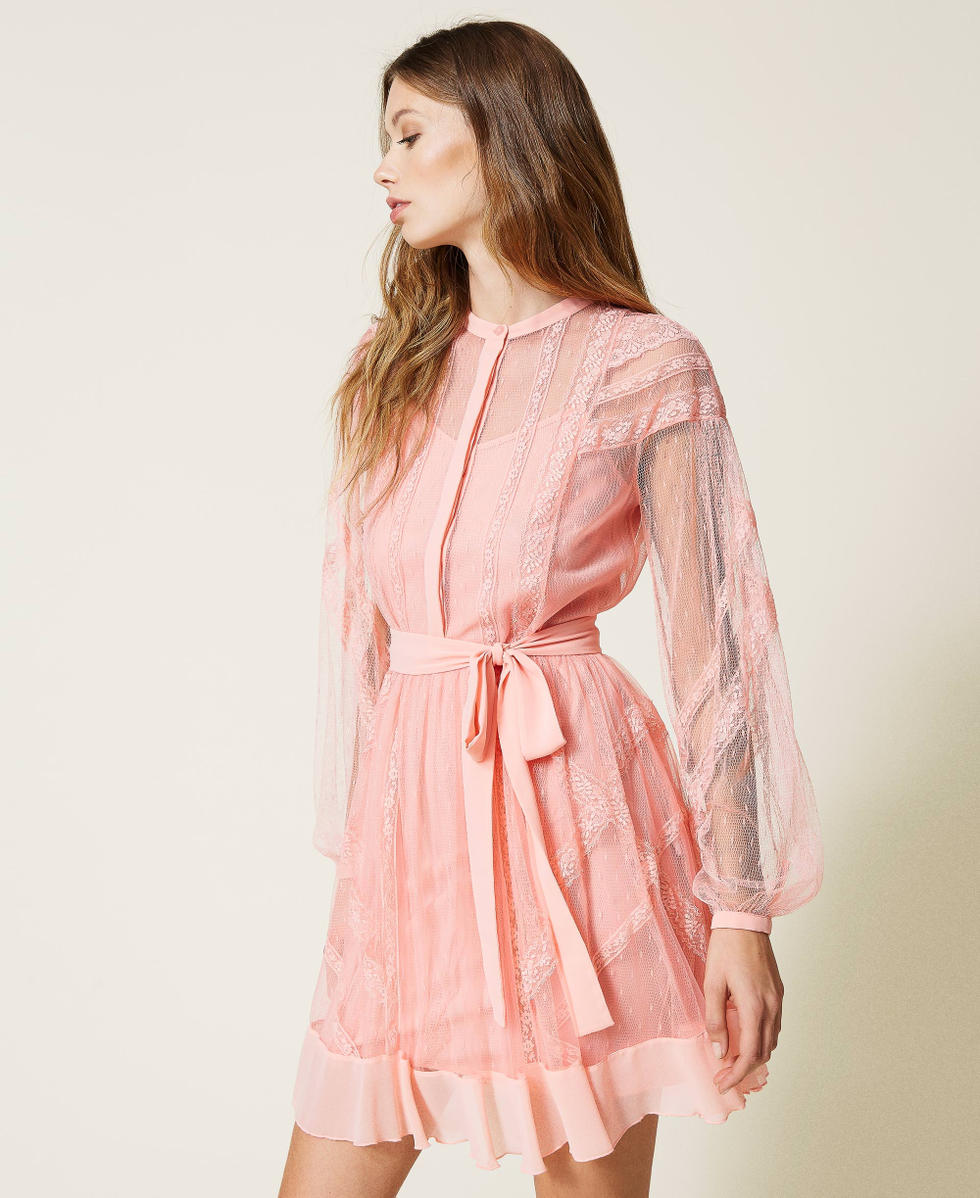 Point d esprit tulle dress with lace