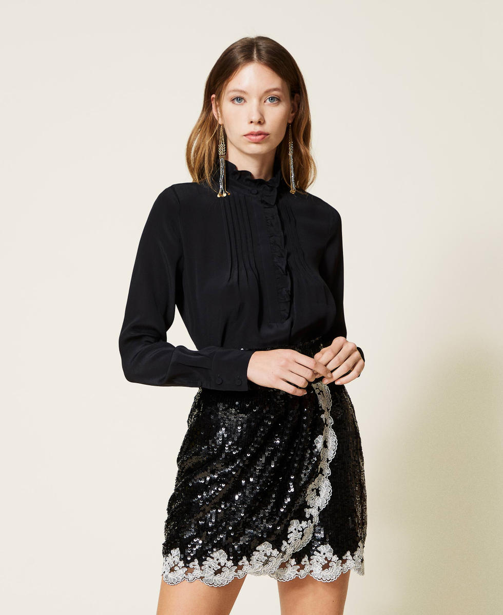 Chemise en soie m&eacute;lang&eacute;e