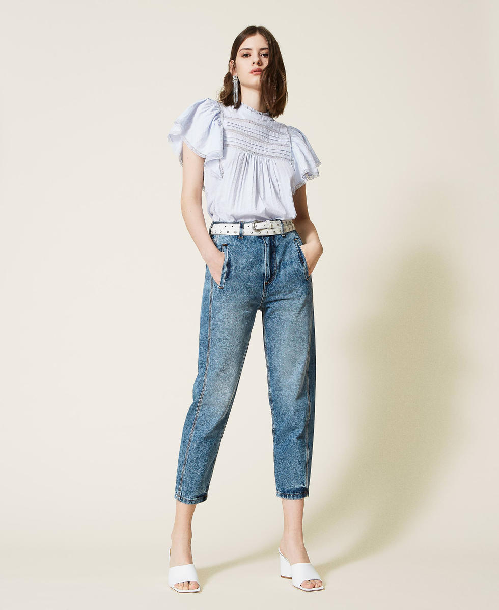 Muslin top with lace
