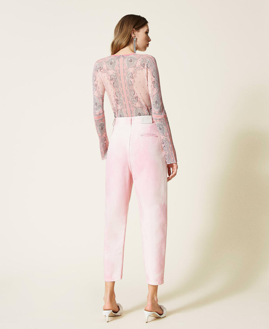 High waist bull trousers "Lollipop” Pink Nuances Woman 221TP2310-04
