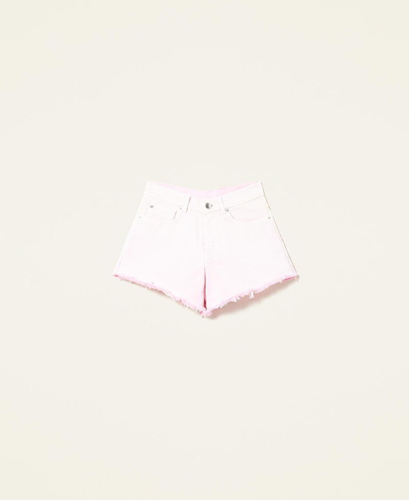 High-Waist-Shorts aus Bull-Denim Schattierungen von „Lollipop“-Rosa Frau 221TP2311-0S