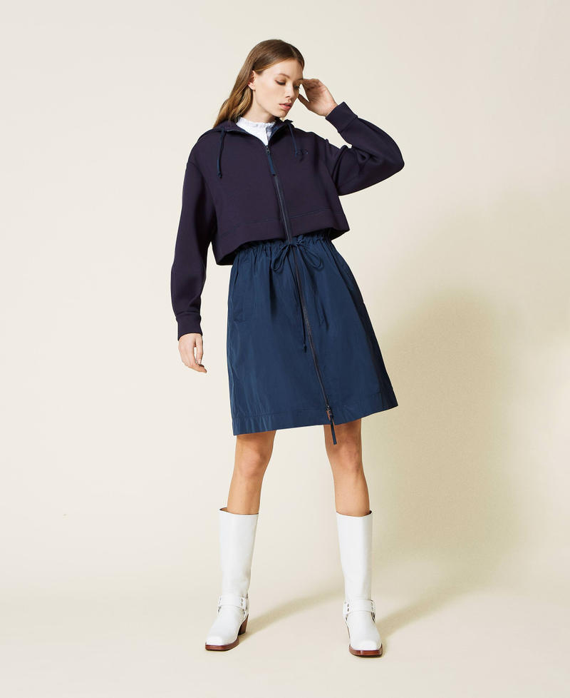 Parka in tessuto scuba e taffet&agrave;