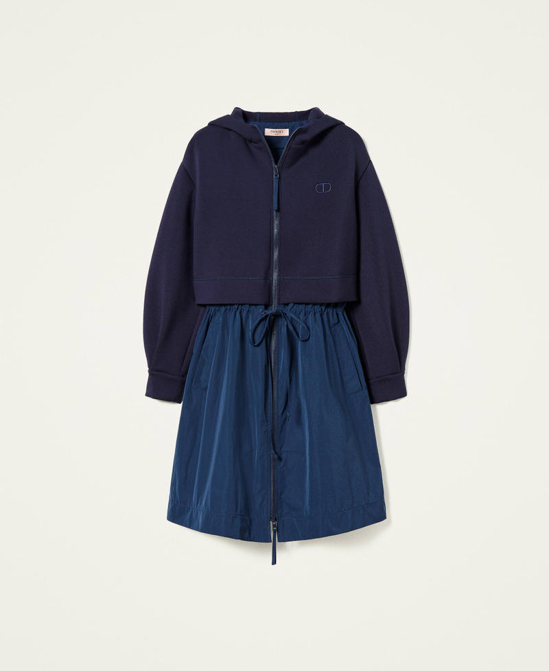 Parka in tessuto scuba e taffet&agrave;