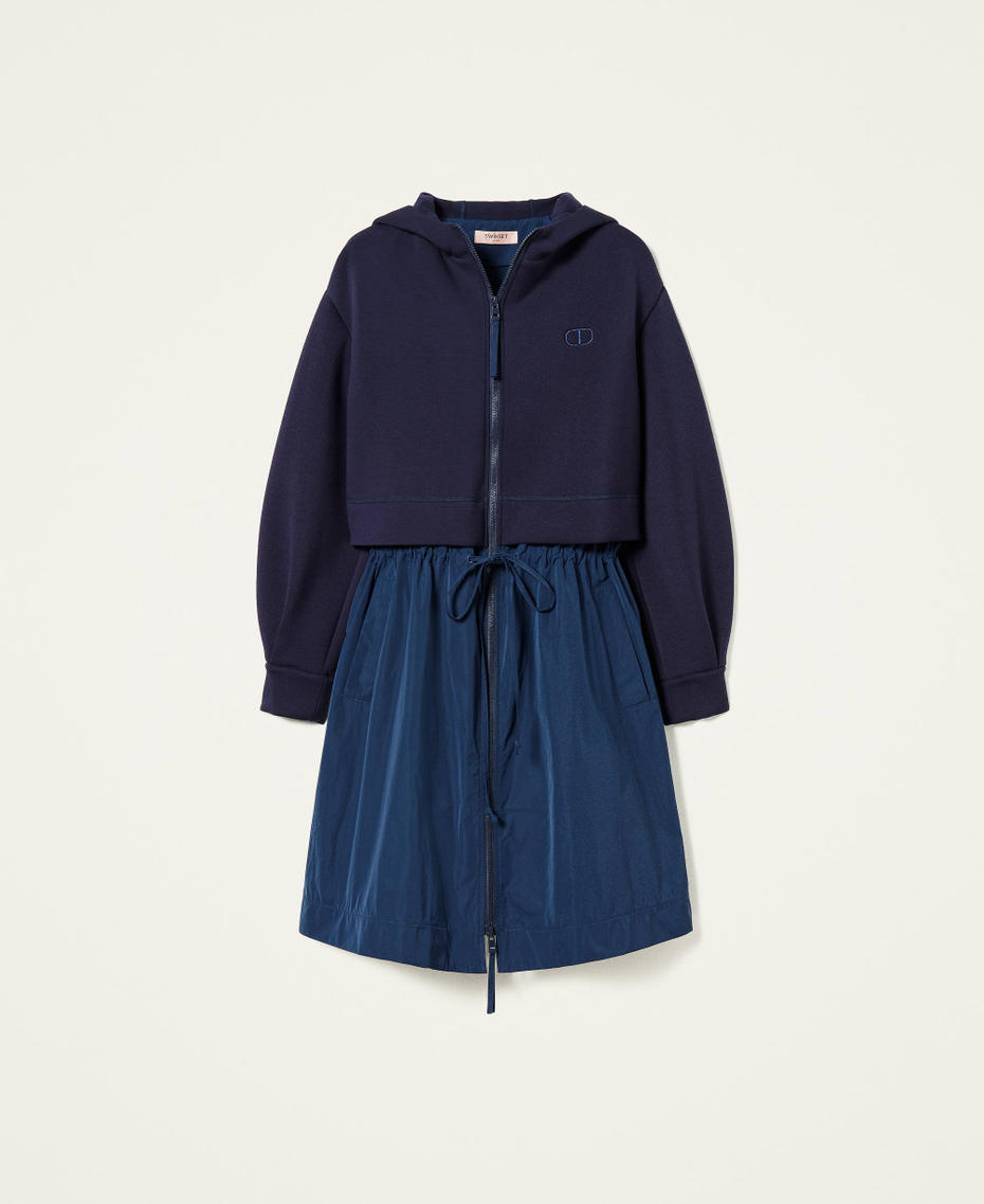 Parka in tessuto scuba e taffet&agrave;