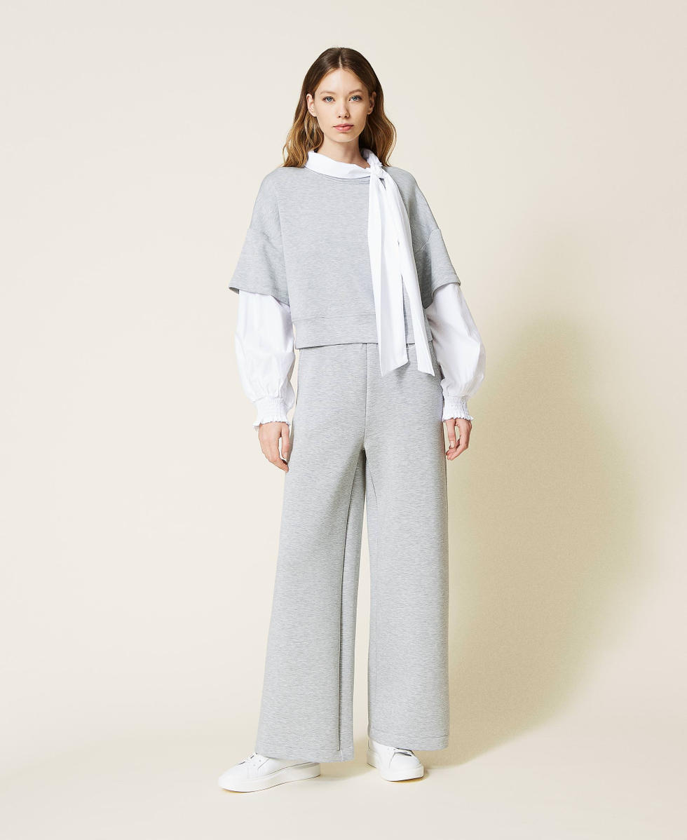 Felpa in tessuto scuba e popeline