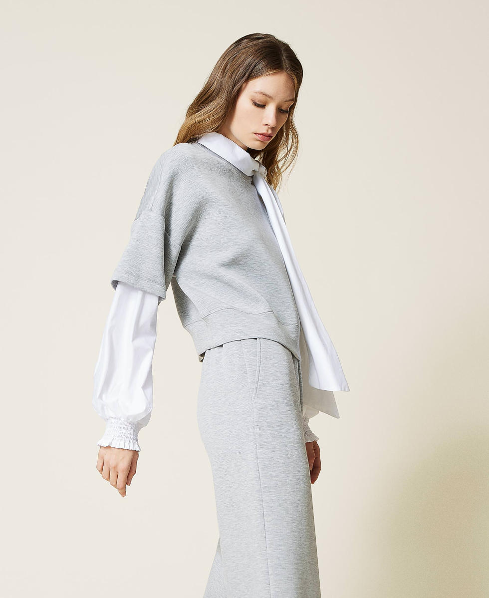 Felpa in tessuto scuba e popeline