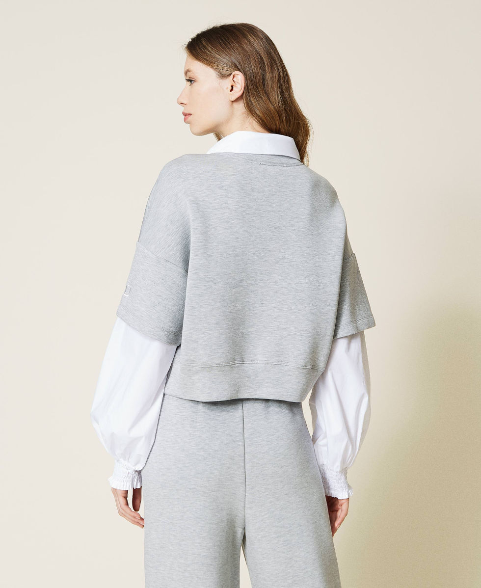 Felpa in tessuto scuba e popeline