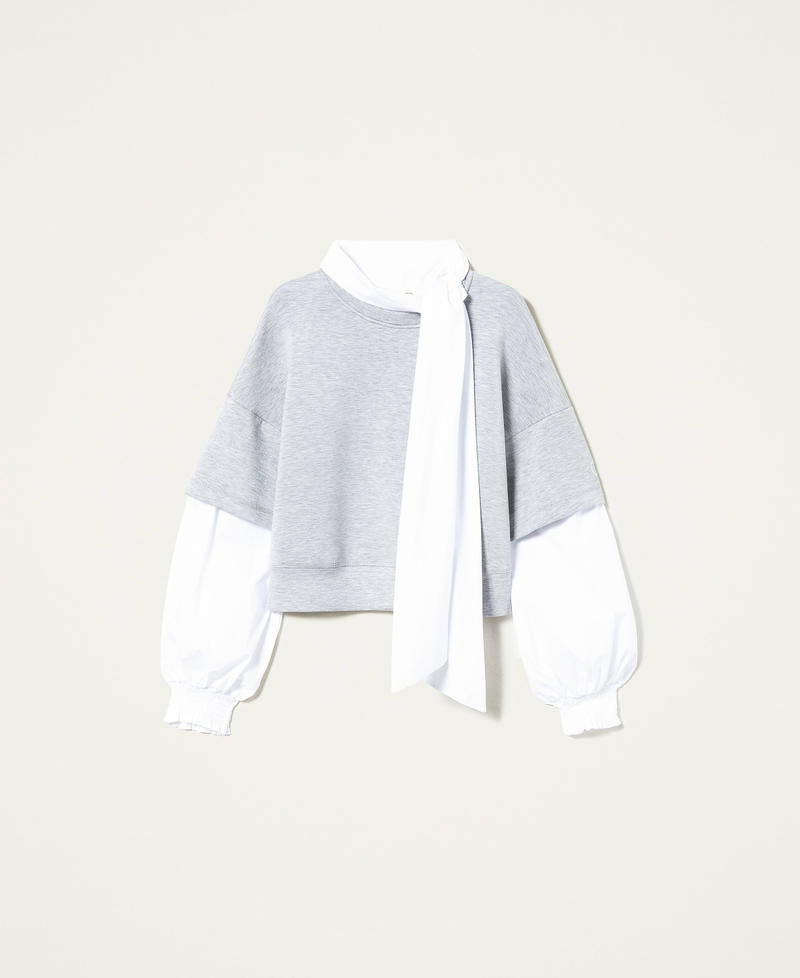 Scuba and poplin sweatshirt