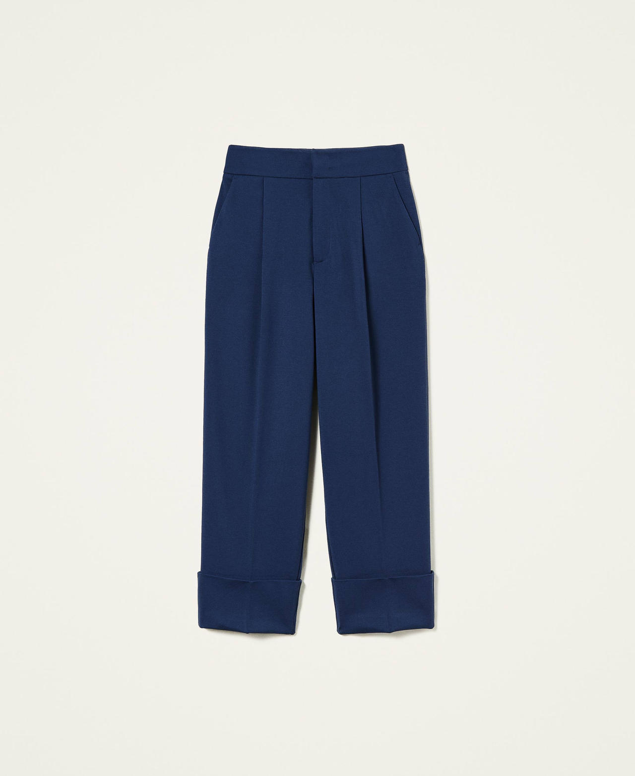 Cropped trousers with fold Indigo Woman 221TP2374-0S