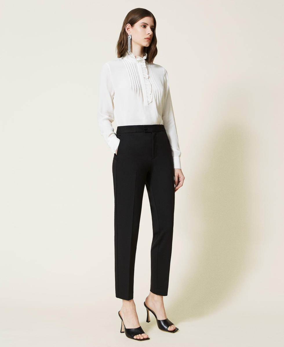 Cigarette trousers with permanent crease