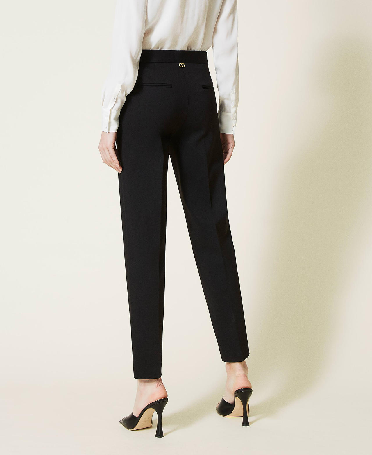 Cigarette trousers with permanent crease