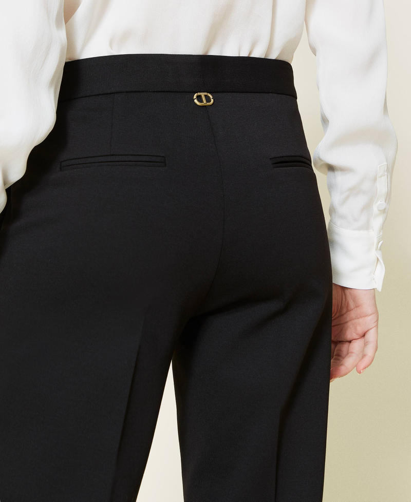 Cigarette trousers with permanent crease Black Woman 221TP2375-04