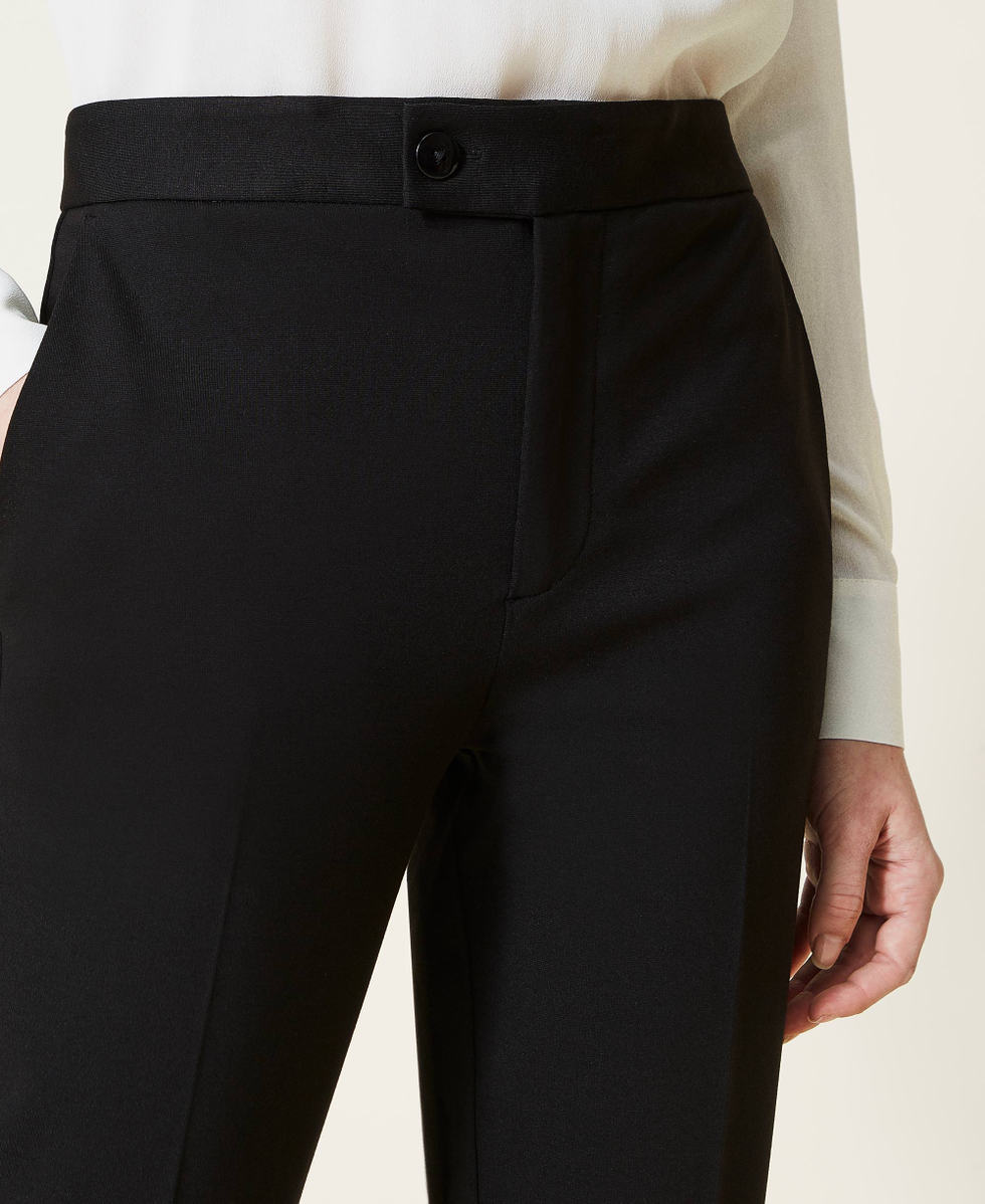 Cigarette trousers with permanent crease