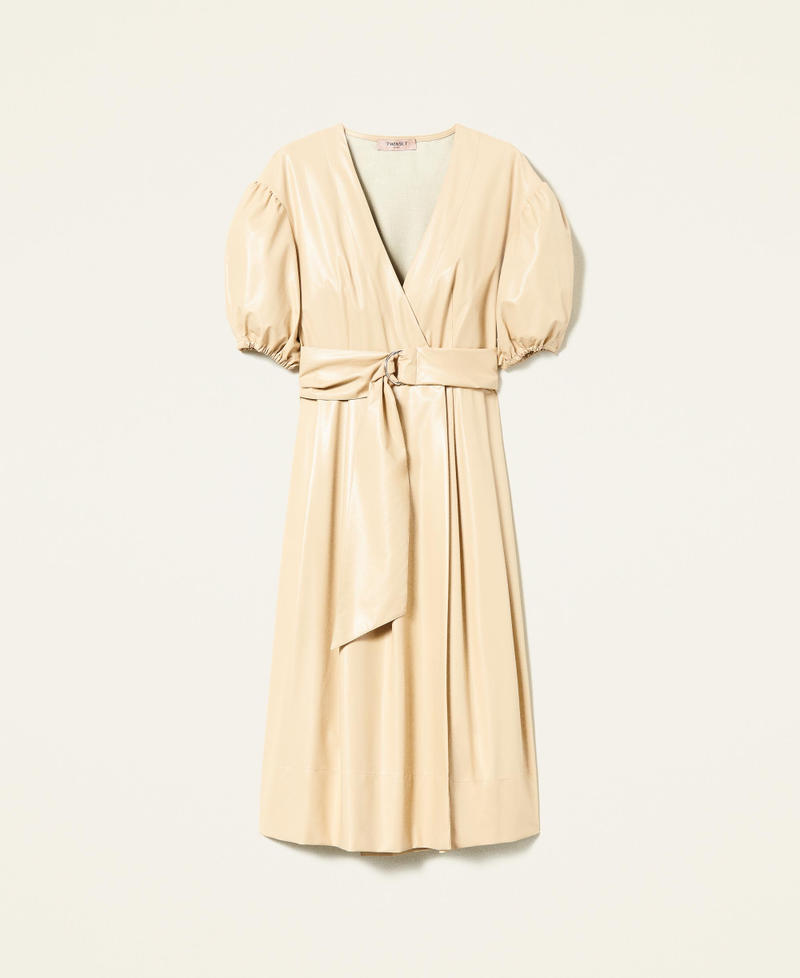 Wrap-around dress with belt