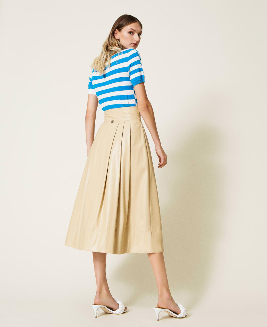 High waist skirt with belt “Cuban Sand” Pink Woman 221TP2382-03