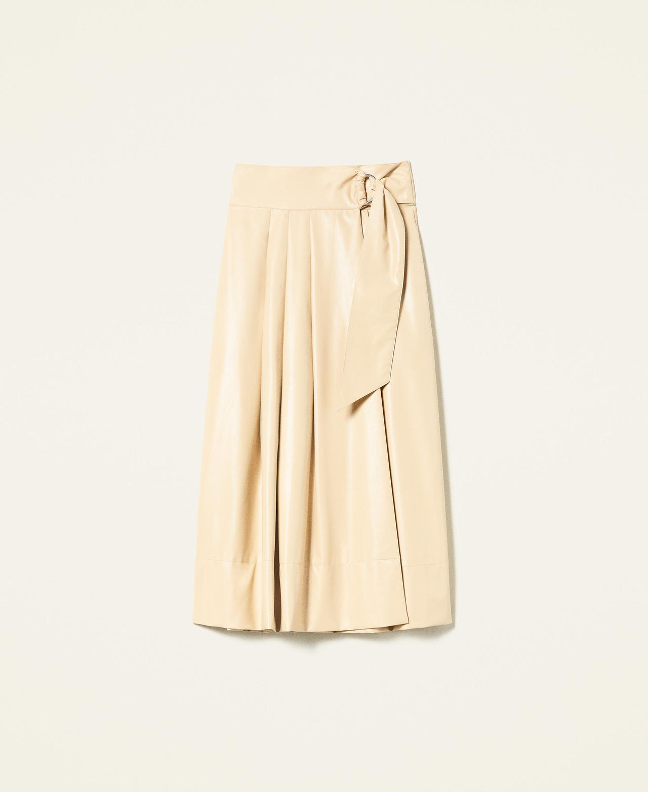 High waist skirt with belt “Cuban Sand” Pink Woman 221TP2382-0S