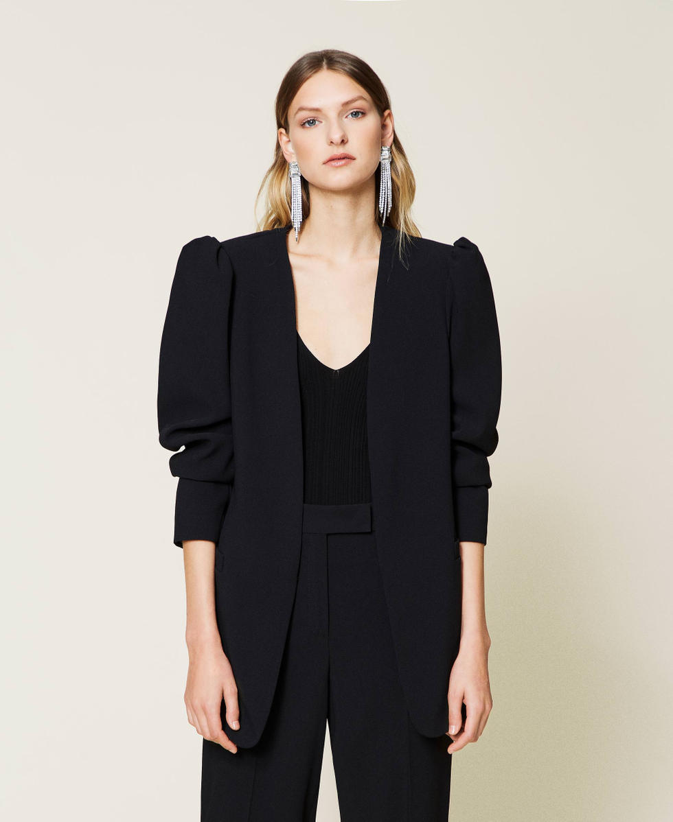 Blazer with puffed sleeves Woman Black TWINSET Milano