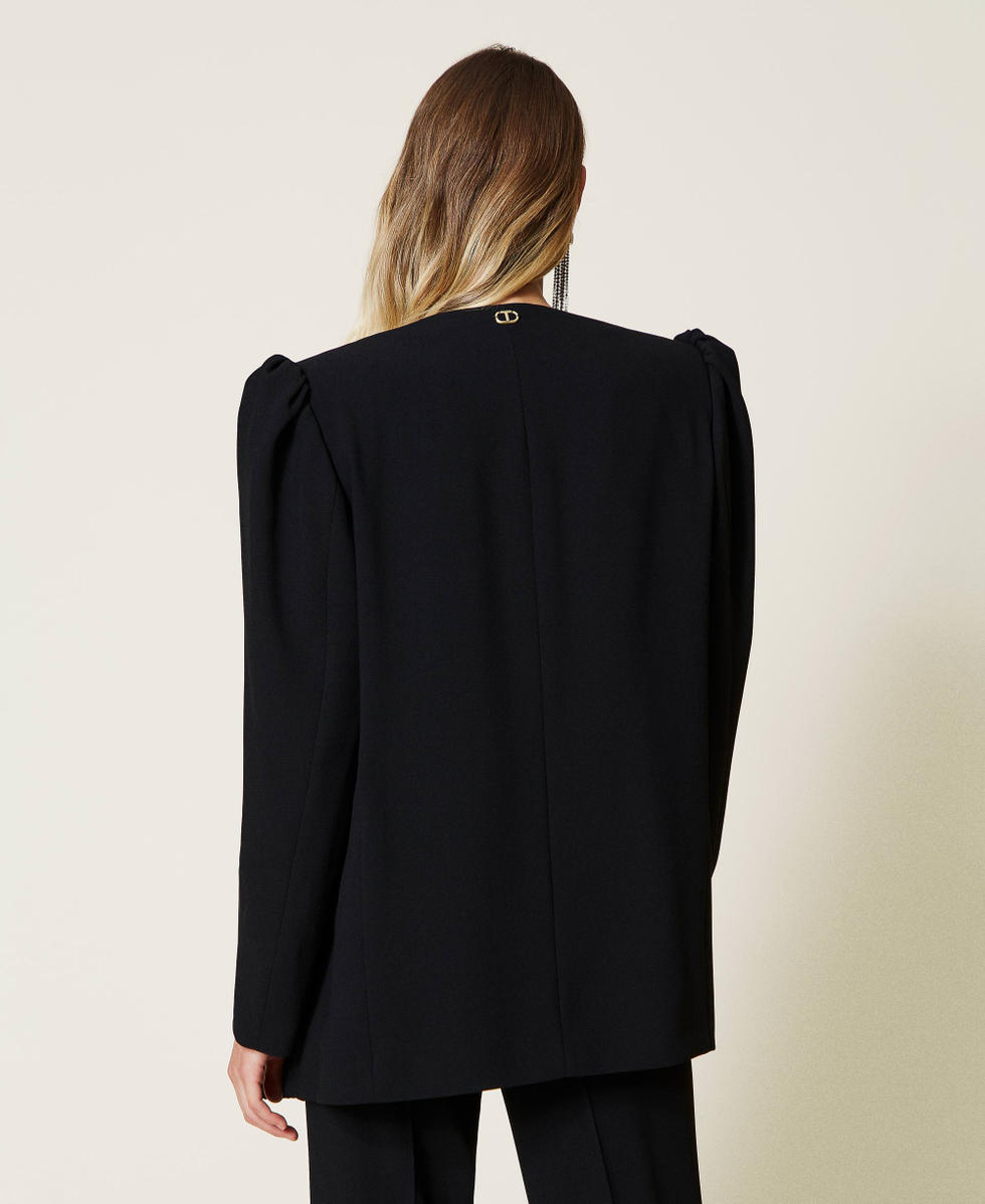 Blazer with puffed sleeves Woman Black TWINSET Milano