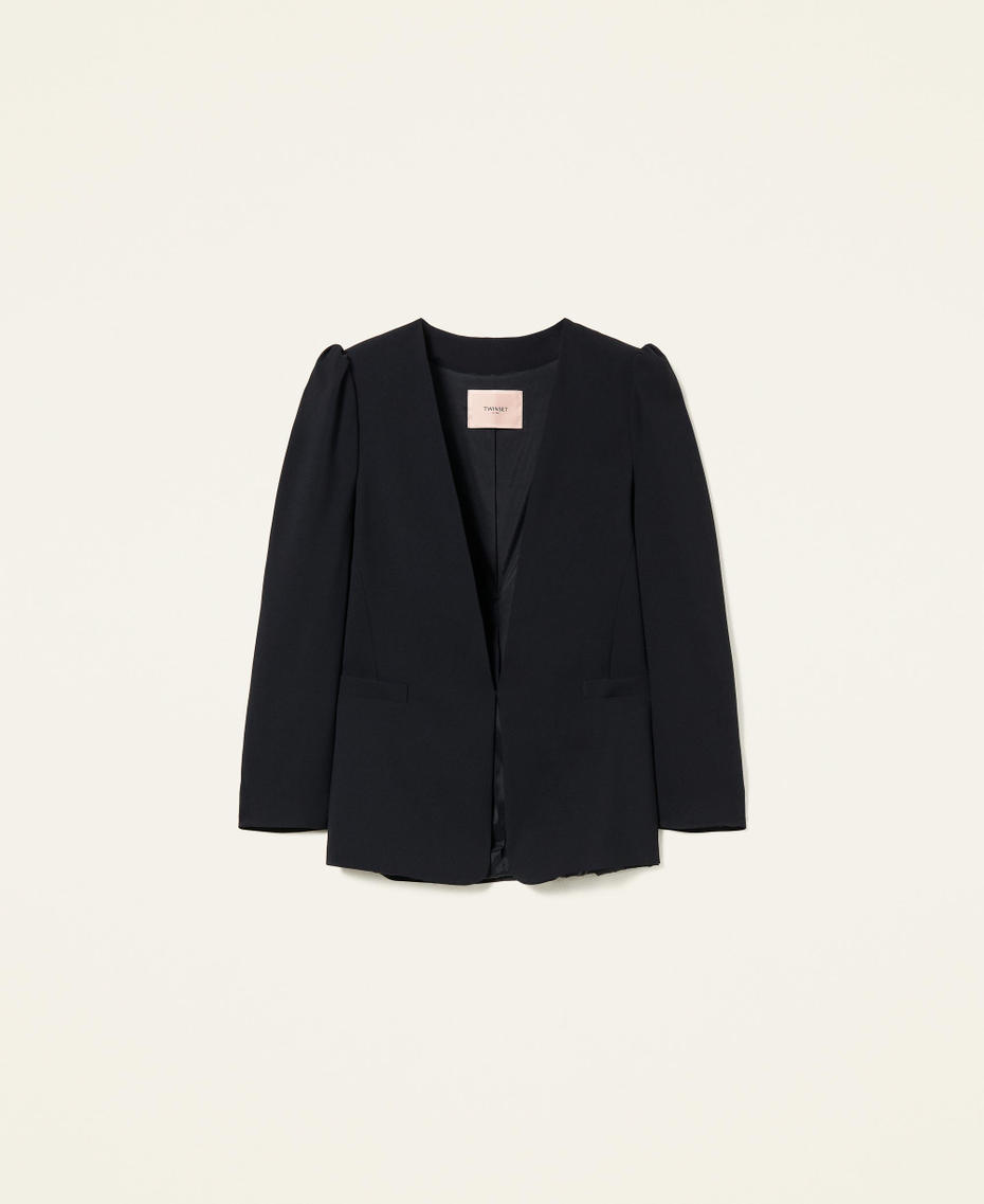 Blazer with puffed sleeves