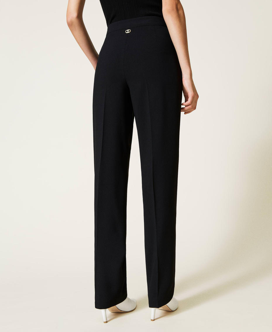 High waist trousers with pockets Black Woman 221TP2401-03