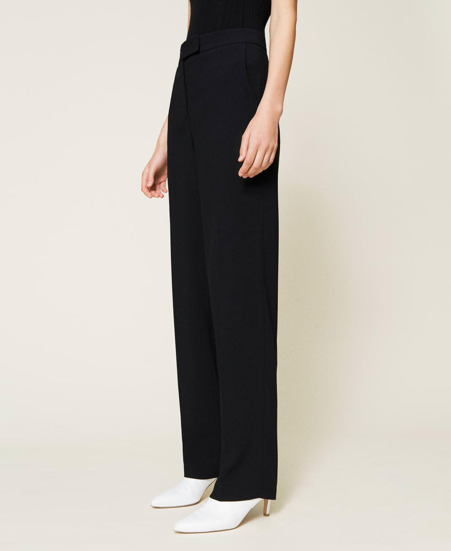 High waist trousers with pockets Black Woman 221TP2401-04