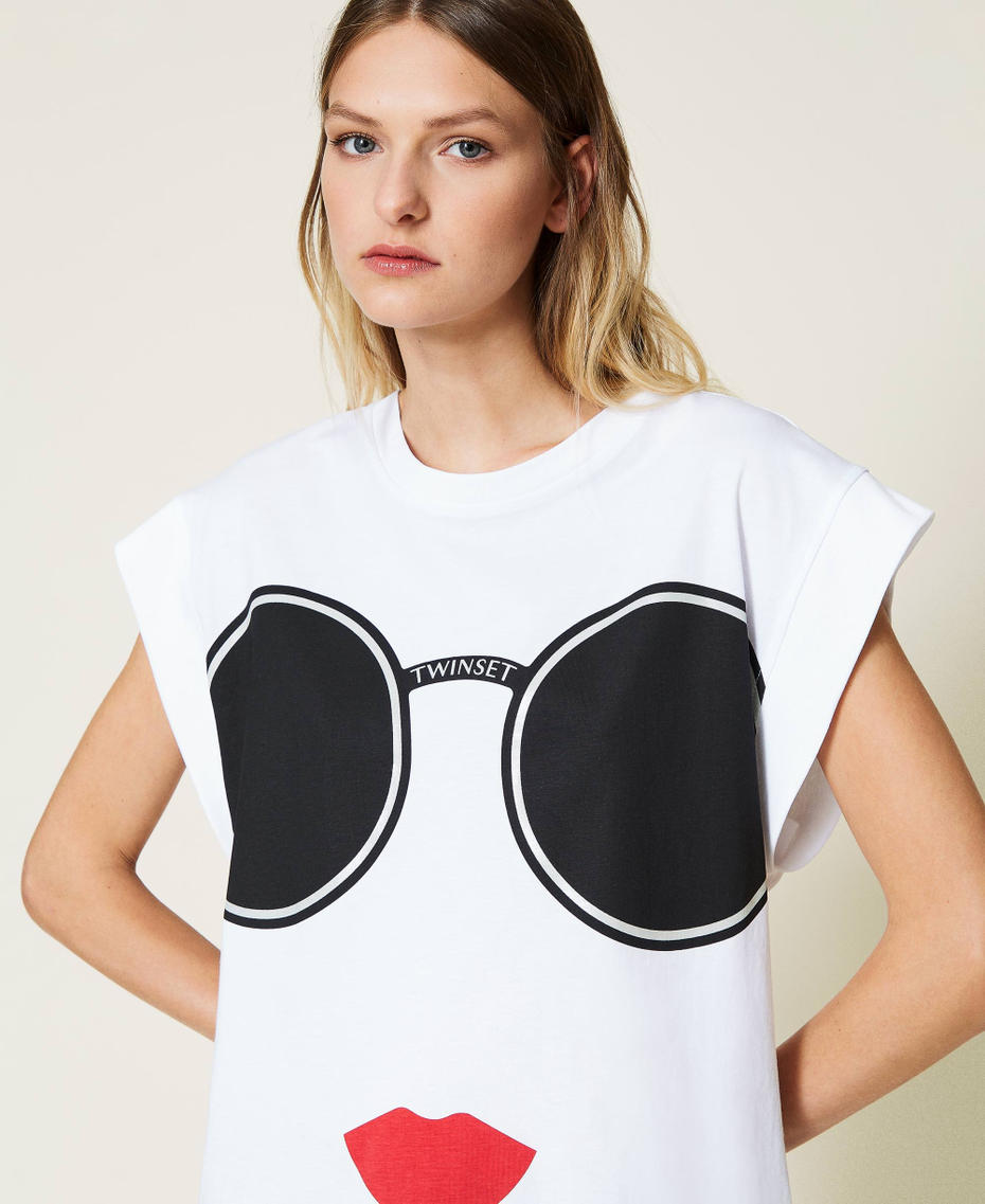 Camiseta con estampado Blanco Mujer 221TP240A-04