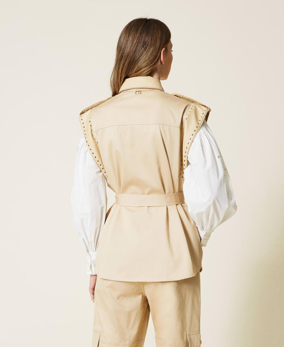 Waistcoat with openwork embroideries