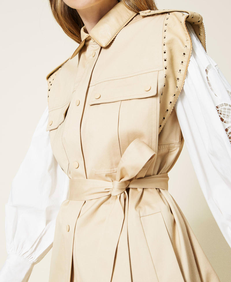 Chaleco con bordados perforados