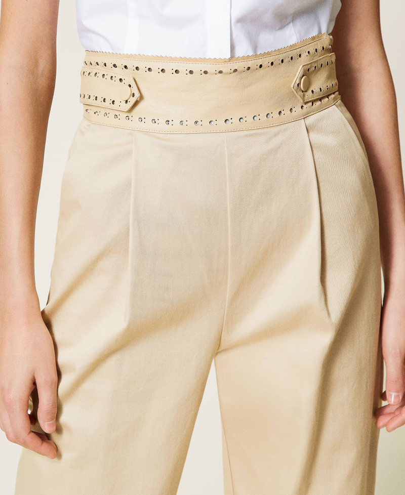Trousers with openwork embroidery “Cuban Sand” Pink Woman 221TP2413-04