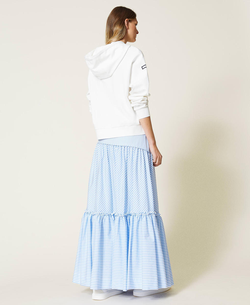 Gestreifter Maxirock aus Popeline